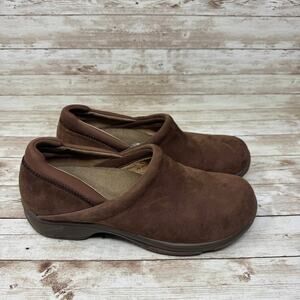 Dansko Professional Brown Suede Slip On Clogs Comfort Shoes Women's Size 40
